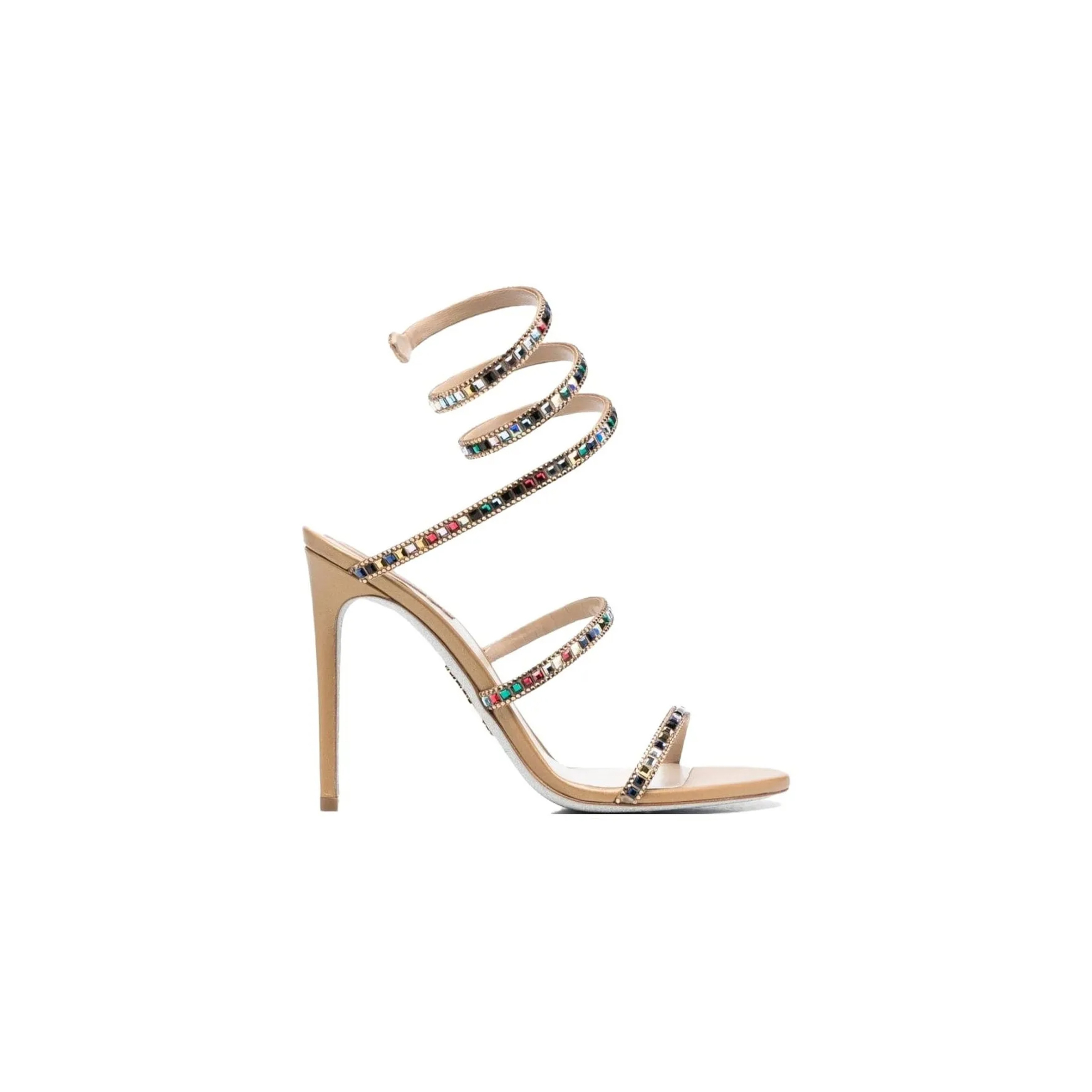 RENÉ CAOVILLA CLEO MULTICOLORED CRYSTAL SANDALS C11646